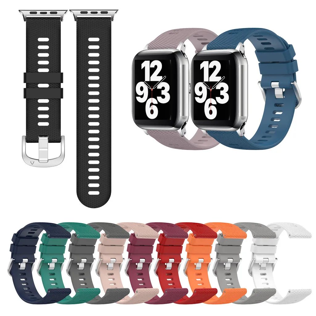 

Silicone Strap For Watch Ultra 49mm Series 10 987 SE 654 45 41 44 40 42 38 Simple Patterns Candy Colors Sport Wrist Band