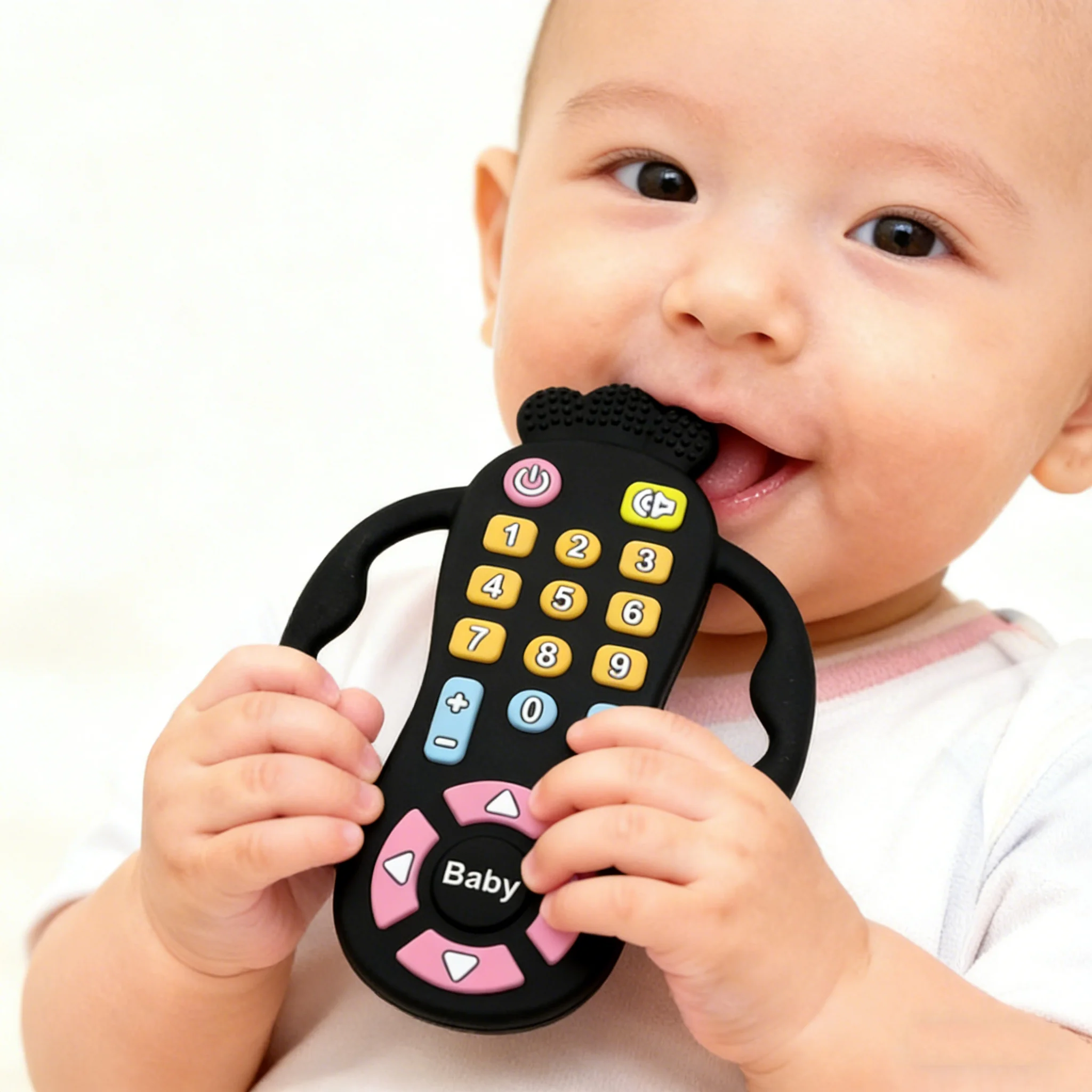Remote Control Silicone Teether - Interactive Teething Relief Toy for Babies & Toddlers