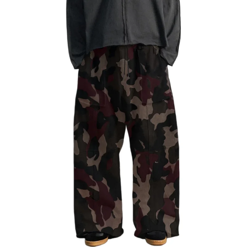 

Весенне-осенние мужские камуфляжные длинные брюки, повседневная спортивная одежда, свободная рабочая одежда, широкие брюки, модные брендовые спортивные штаны с несколькими карманами