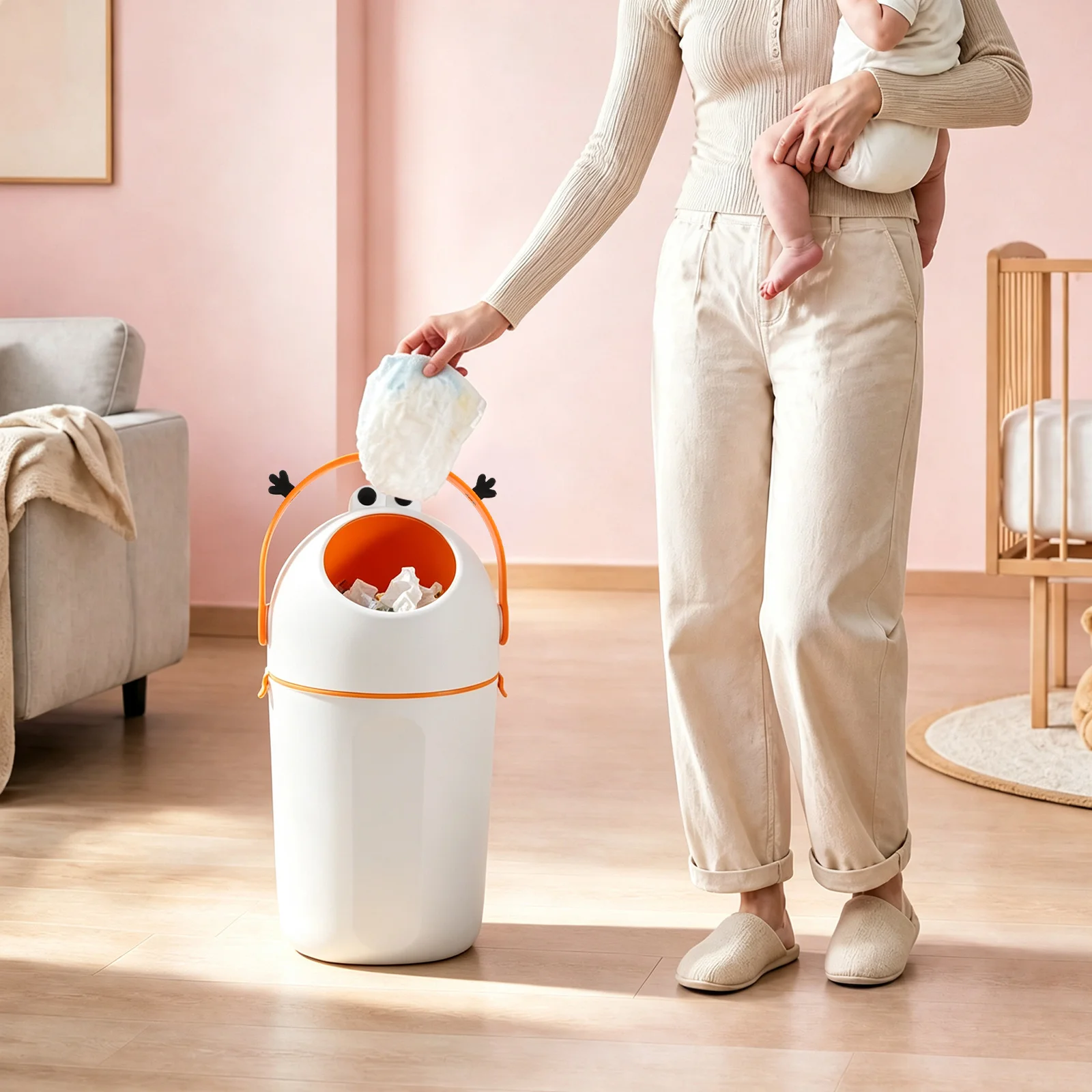 Odorless Diaper Pail, Diaper T - огляд і ціна Baby Nursery Green