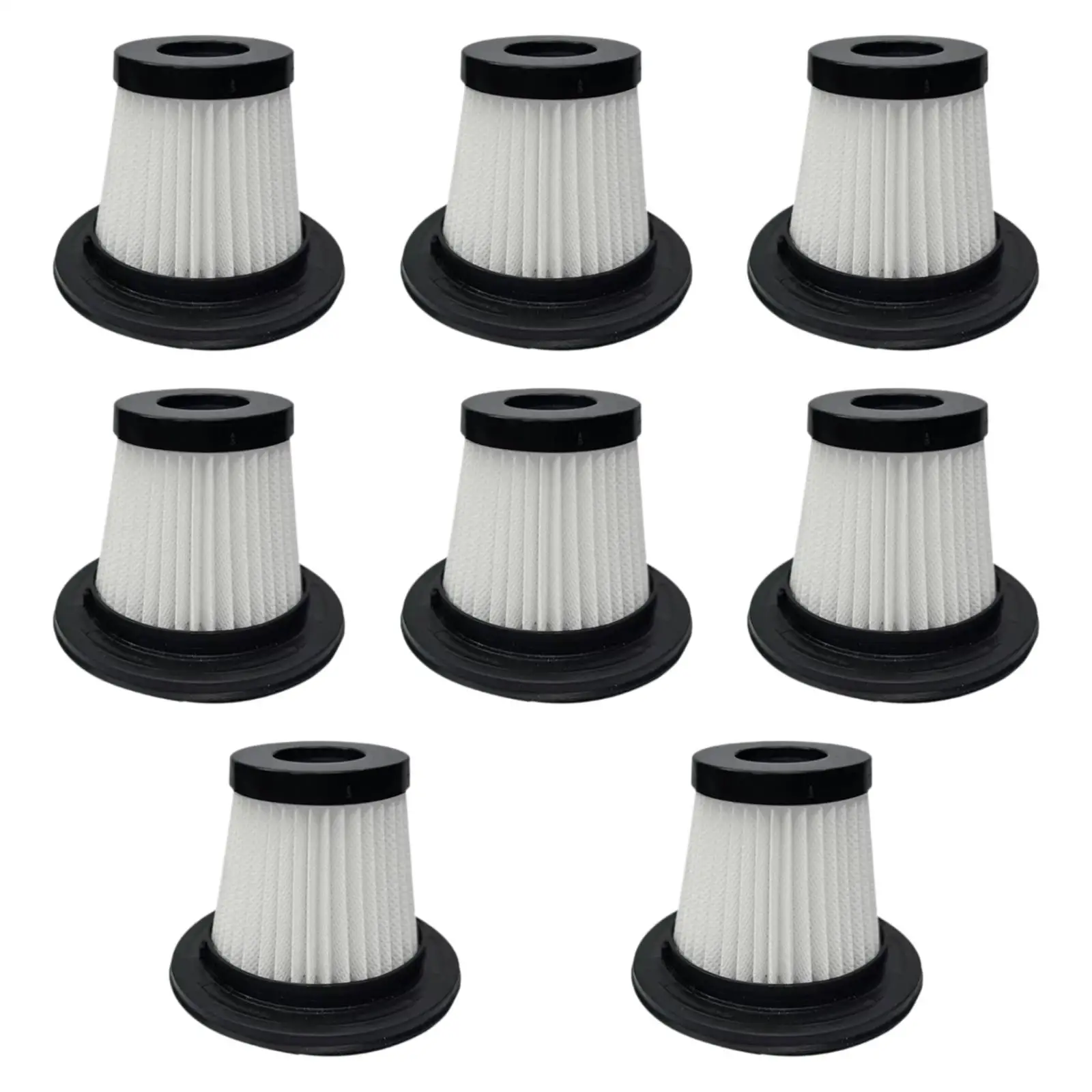 

8 Pieces Vacuum Filter Replacement Washable HEPA Filter Easy to Install Daily Use Dust Collector High Performance Folded Type