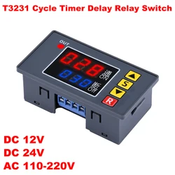 AC 110V 220V DC 12V Digital Time Delay Relay LED Display Cycle Timer Control Switch Adjustable Timing Relay Time Delay Switch