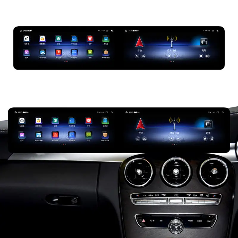 

Мультимедийная автомагнитола с 25,6-дюймовым экраном и CarPlay для Mercedes C W205 GLC X253 CLA GLA 2015-2022 (для праворульных авто)