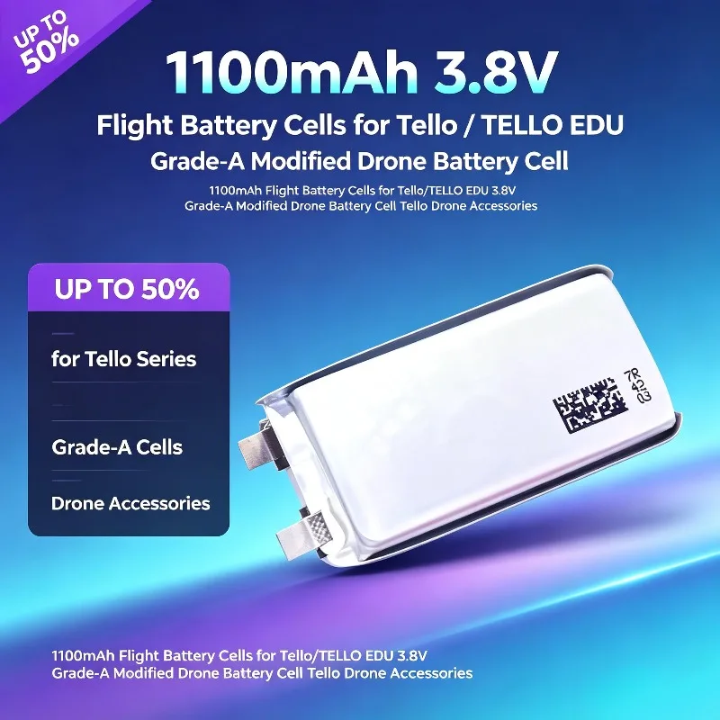 1100mAh Flight Battery Cells for Tello/TELLO EDU 3.8V Grade‑A Modified Drone Battery Cell Tello Drone Accessories