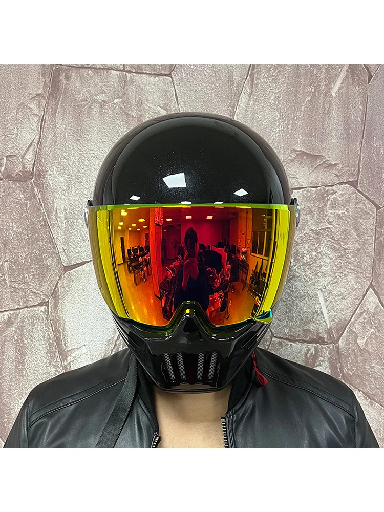 Riding Motocross Vintage Full Face Helmets Capacete Moto For Adults Full Face Motorycle Helmet Moto Retro Helmet Men Motorbike