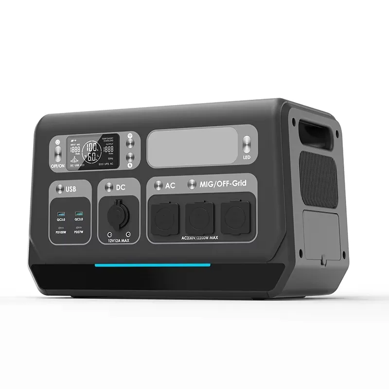 

2200w Pro Pure Sine Wave Power Station Camping Outdoor Battery Balkonkraftwerk Mit Speicher 2000w LiFePO4 Solar Generator