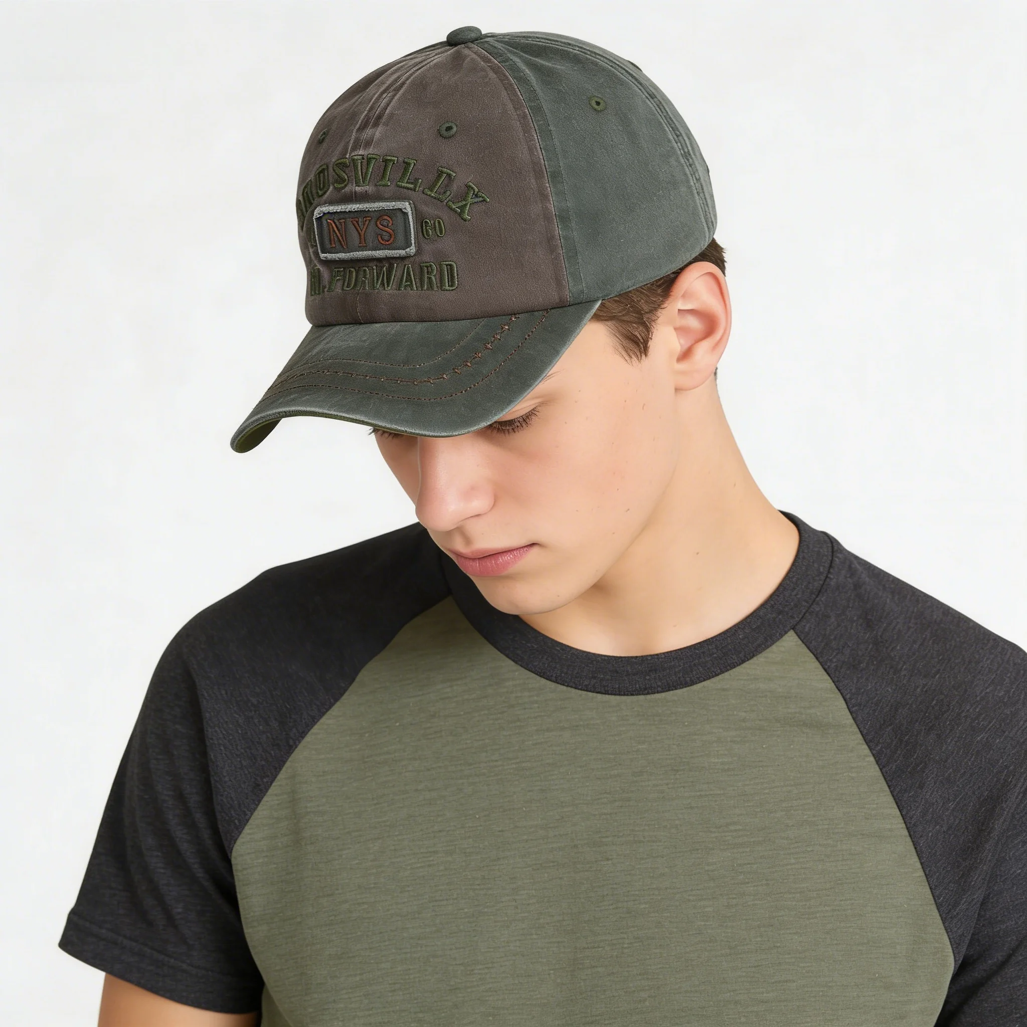 Retro Streetwear Washed Distressed Baseball Cap Unisex Embroidered Adjustable Cotton Hat Daily Outdoor Hiking Travel