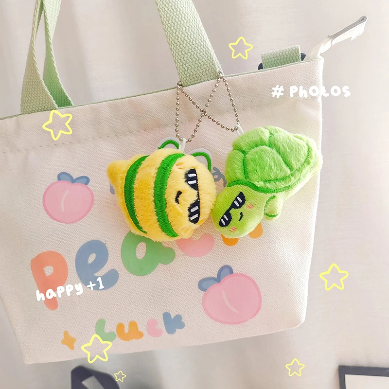 Squeak Turtle Bee Plüsch-Schlüsselanhänger, lustiger gefüllter Puppen-Anhänger, Auto-Schlüsselanhänger, Rucksack, Tasche, Dekor, Bestie-Paar-Geschenk