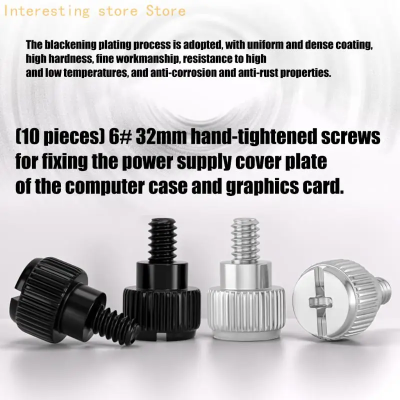 6#32 Handdrehschrauben für Computergehäuse, Grafikkarte und Netzteil, Halterung, Metallkonstruktion, 55KC – Detail 9