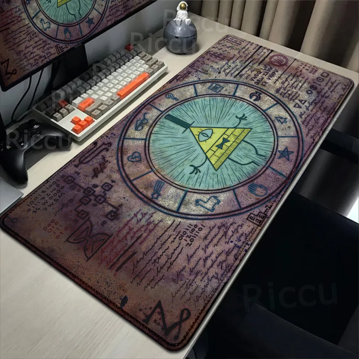 Tapis de souris antidérapant Anime, protecteur de bureau, Bill Cipher, caoutchouc, souris Sub Company, tapis de table, tapis de clavier, chute de gravité, 400x900mm