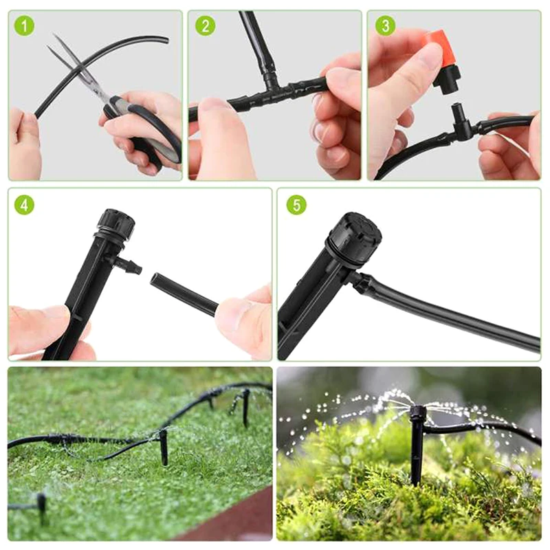 10PCS Floor Mounted 13cm 8-hole Integrated Rod Garden Irrigation Nozzle Adjustable Sprinkler Emitter Yard Watering Dripper