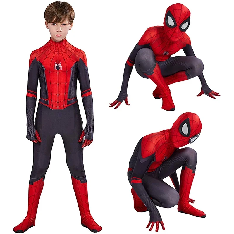 Spider Man Far From Home Cosplay Peter Parker Spiderman Costume Bodysuit Halloween Costume for Boys