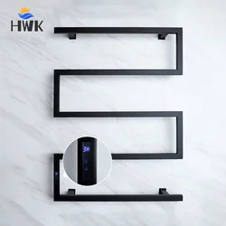 Black/Chrome Electric Towel Rack.Bathroom Electric Heated Towel Rail.Smart Towel Warmer.Creative Bath Towel Radiator.Hidden Wire