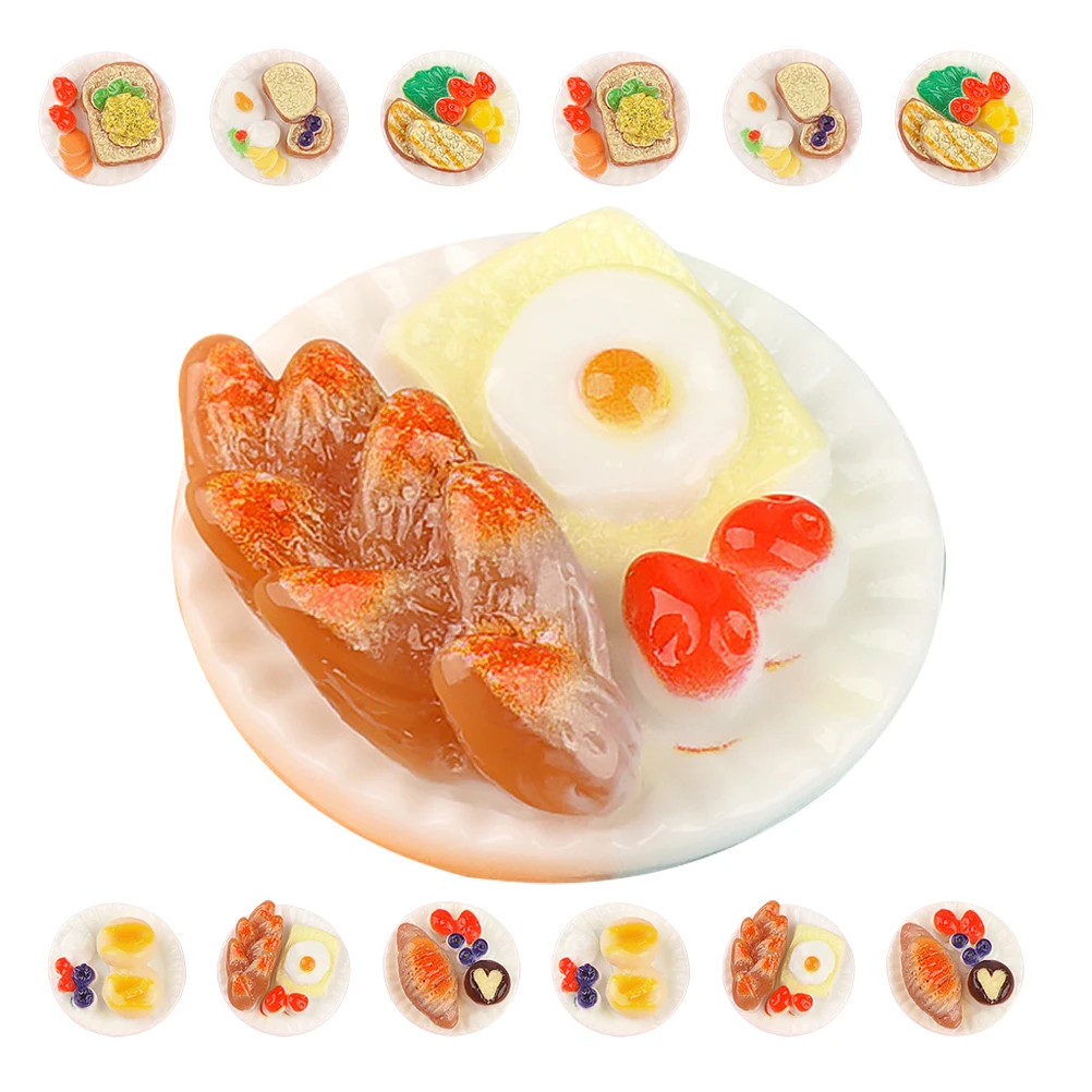 

24 Pcs DIY Accessories Simulated Food Toys Models Miniature Resin Dollhouse Faux