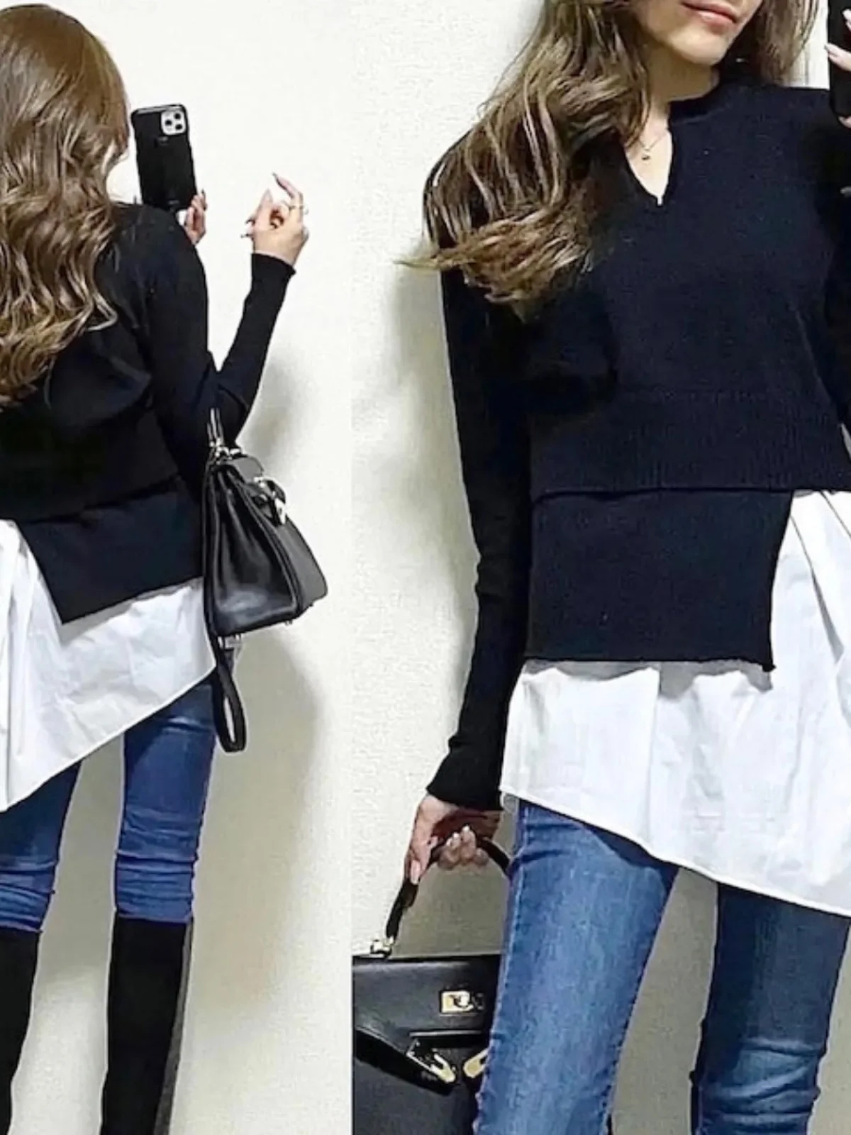 

Slim Fit Knitted Base Layer Top Women's Faion Autumn Winter New Sle Sweet Sle round Ne Long Sve Color