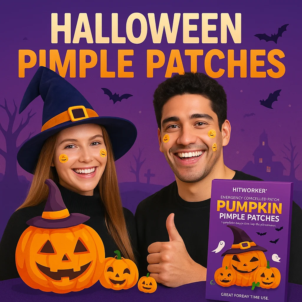 Patchs d'acné d'Halloween 60 pièces, motif fantôme drôle mignon, patchs de boutons invisibles pour le soin du visage et les boutons
