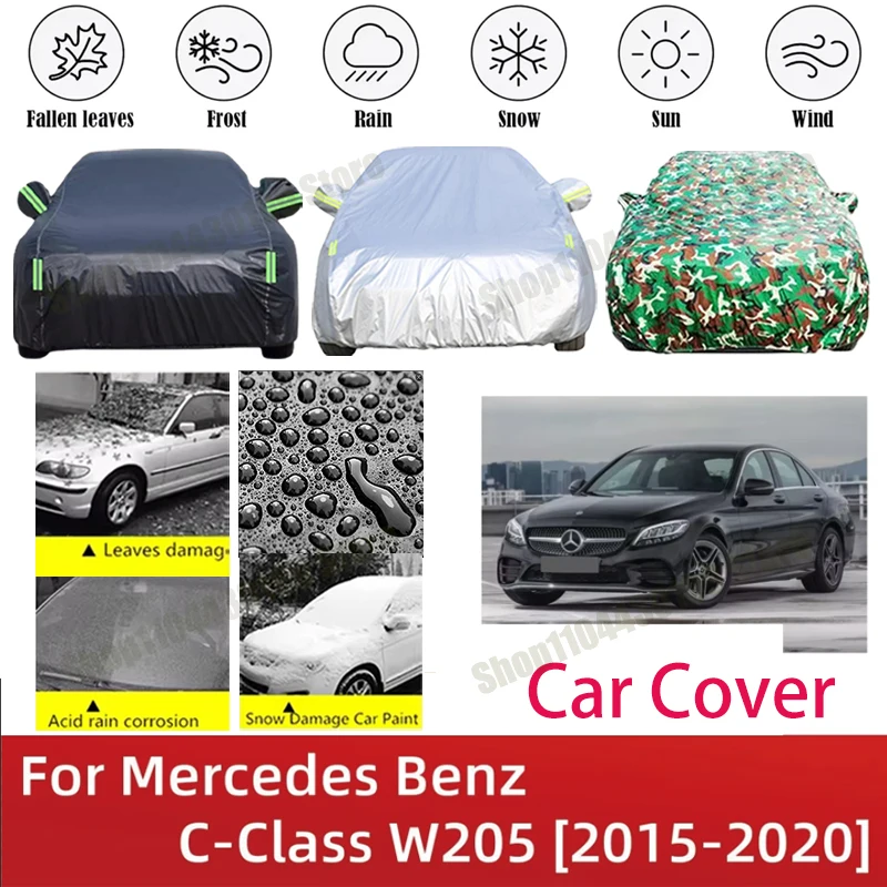 

For Mercedes Benz C-Class W205 2015-2020 Full Car Covers Outdoor Sun Anti UV Rain Snow Dust Protection Oxford Clother