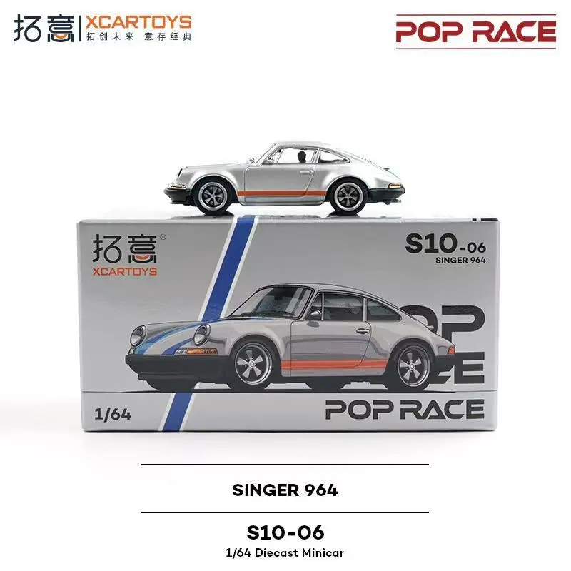 Tuoyi POPRACE 1/64 Alloy Car Model SINGER 964 Targa Metallic Silver - Image 3
