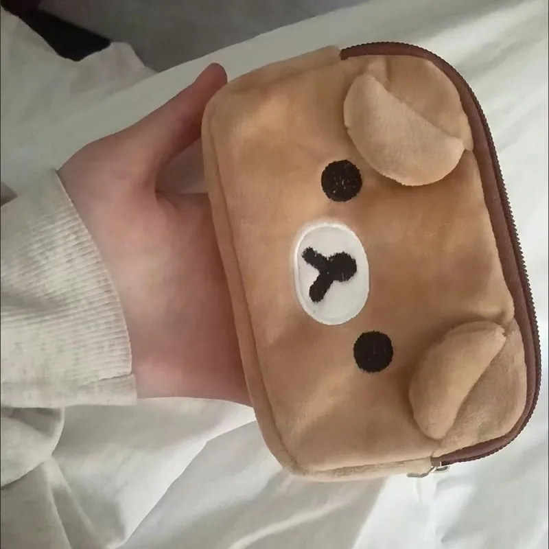 Rilakkuma Soft Pencil Case Cute Bear Large Capacity Multifunctional Desktop Stationery Storage Bag Portable Camera Storage Pouch