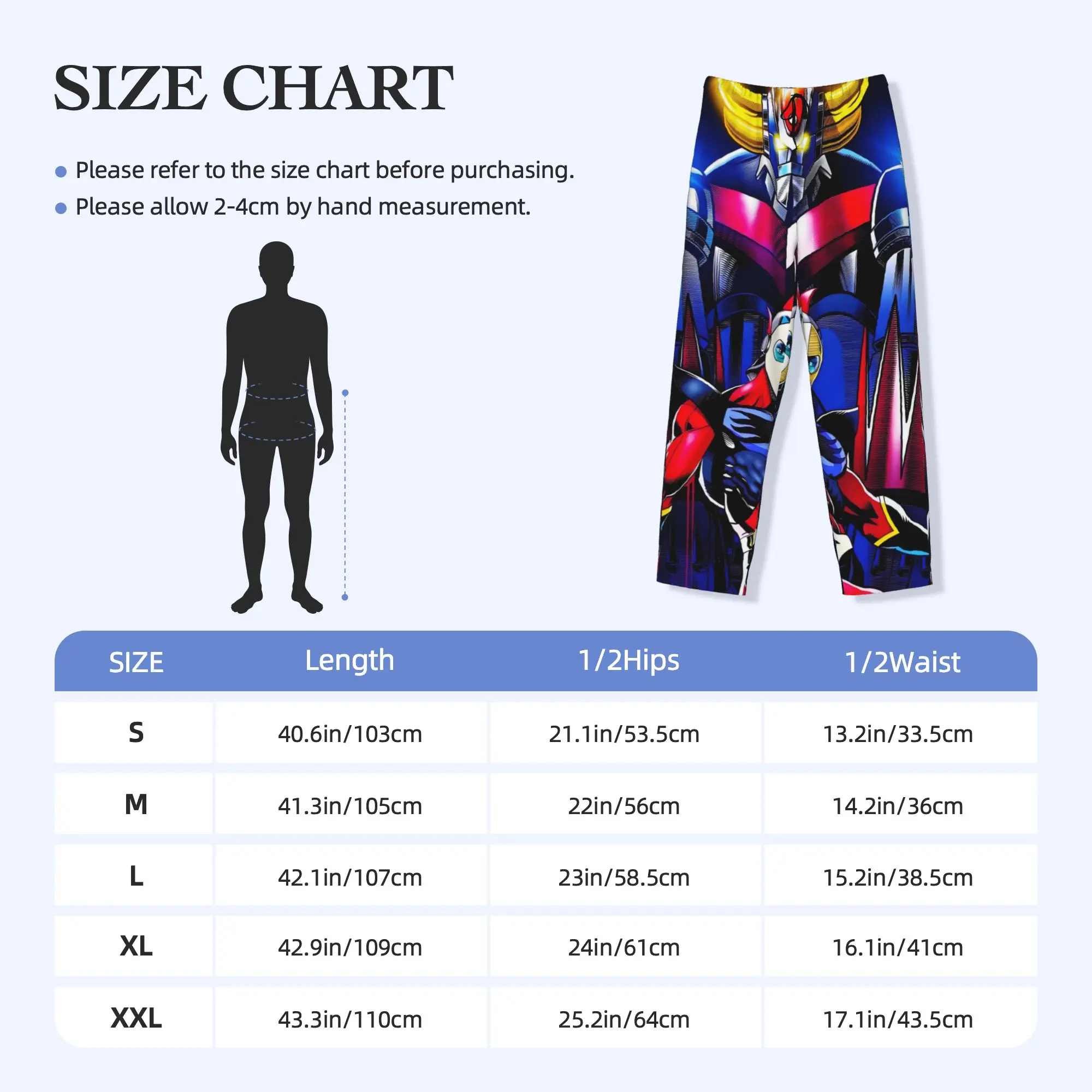 Custom G-Grendizer Pajama Pants Men Robot Manga Lounge Sleep Drawstring Sleepwear Bottoms with Pockets - view 5