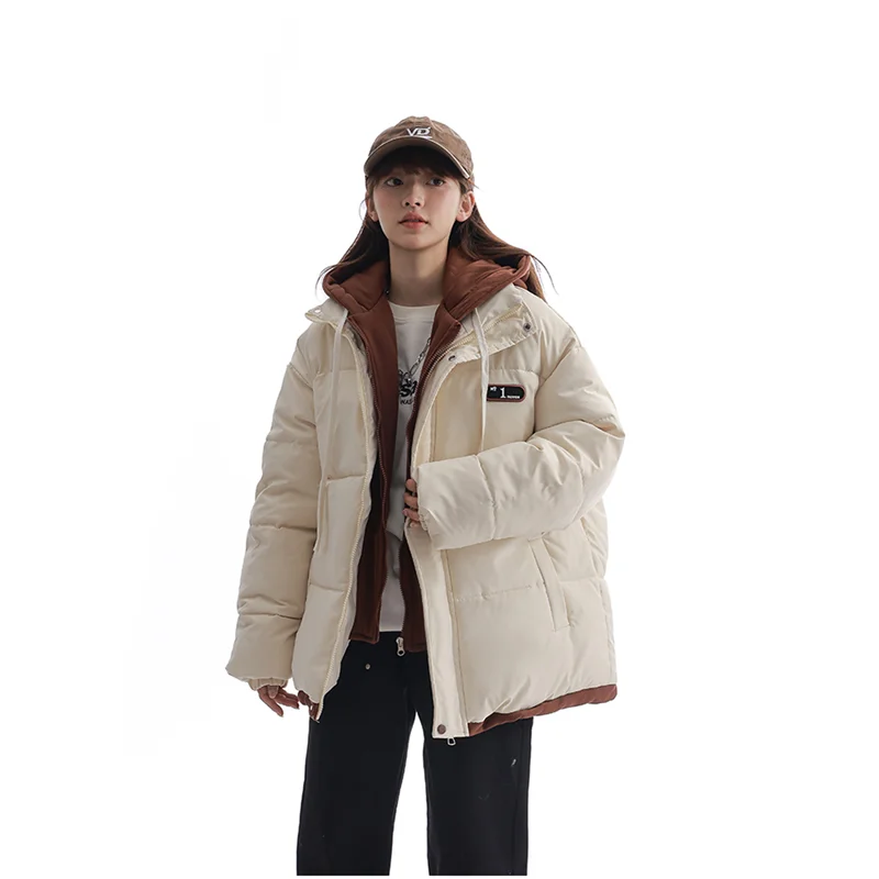 Piumino donna cappotto moda americano Y2K Streetwear anatra con cappuccio piumino caldo piuma capispalla invernale femminile giacca imbottita in