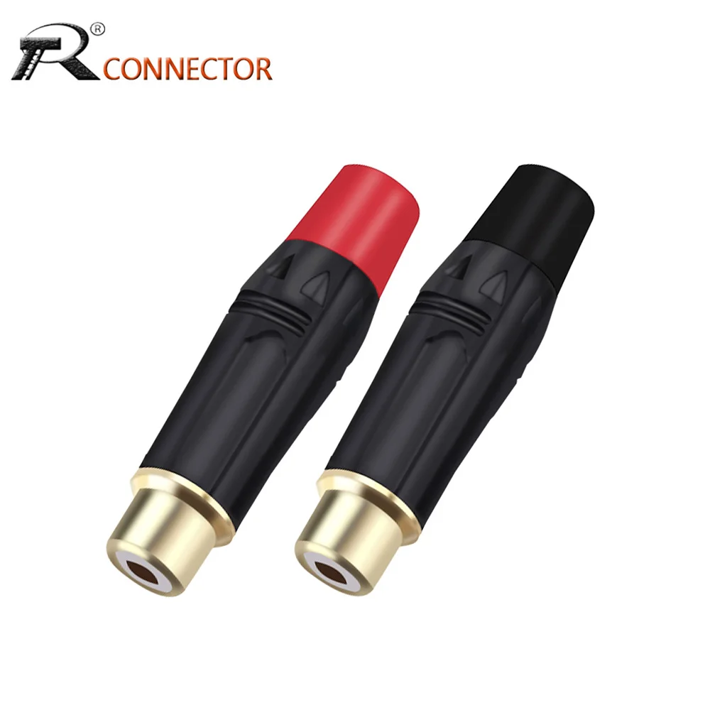 

10 шт. черно-красный гнездовой разъем RCA Аудио Видео разъем RCA Lotus Jack покрытие электрофорез с позолоченной головкой