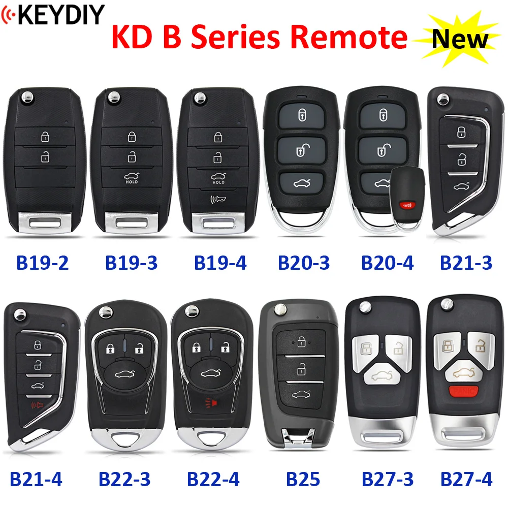 KEYDIY KD B19-2 B19-3 B19-4 B20 B21-3 B21-4 B22 B25 B27 B Series Remote Control Car Key for KD900 URG200 Mini KD KD-X2 KD-MAX