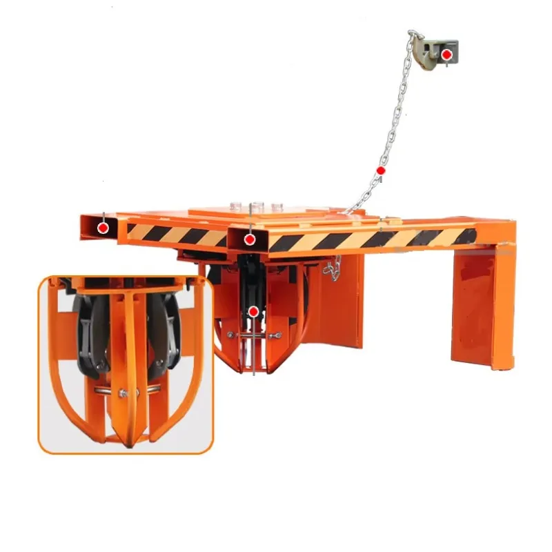 4 Drum Fork Mount Automatic Drum Clamping Lifter Mechanical Grabber Forklift Attachment - Easy Drum Lift Solution