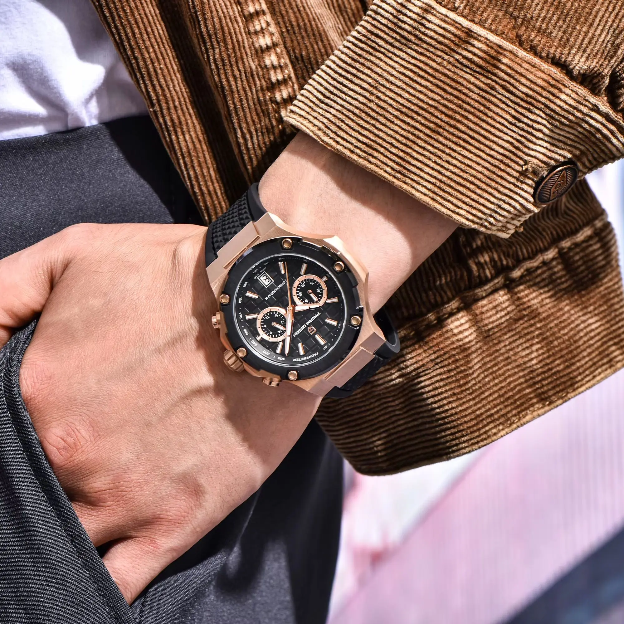 パガーニデザインメンズ腕時計高級ローズゴールドスポーツクロノ - Luxury Watch Jacob And Co のレビューと価格