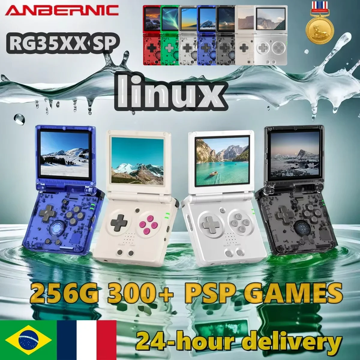 ANBERNIC RG35XXSP Flip Handheld Game Consoles 3.5-inch IPS 640*480 Screen WIFI Video Game Consoles Linux 256G PSP 300+Games