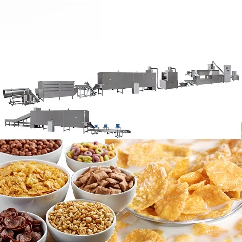 خط معالجة رقائق الذرة الأوتوماتيكي آلات صنع وجبات خفيفة من حبوب الذرة كوكو بوبس الإفطار