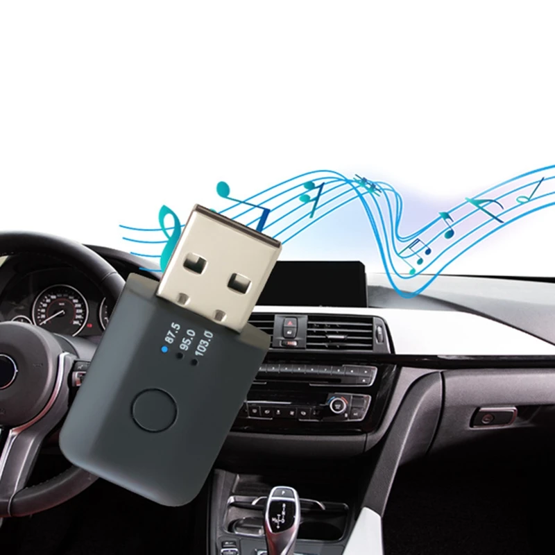 Chiamata vivavoce Mini USB Bluetooth Car Kit trasmettitore Auto Wireless Car Audio Adapter trasmettitore FM Bluetooth per Auto