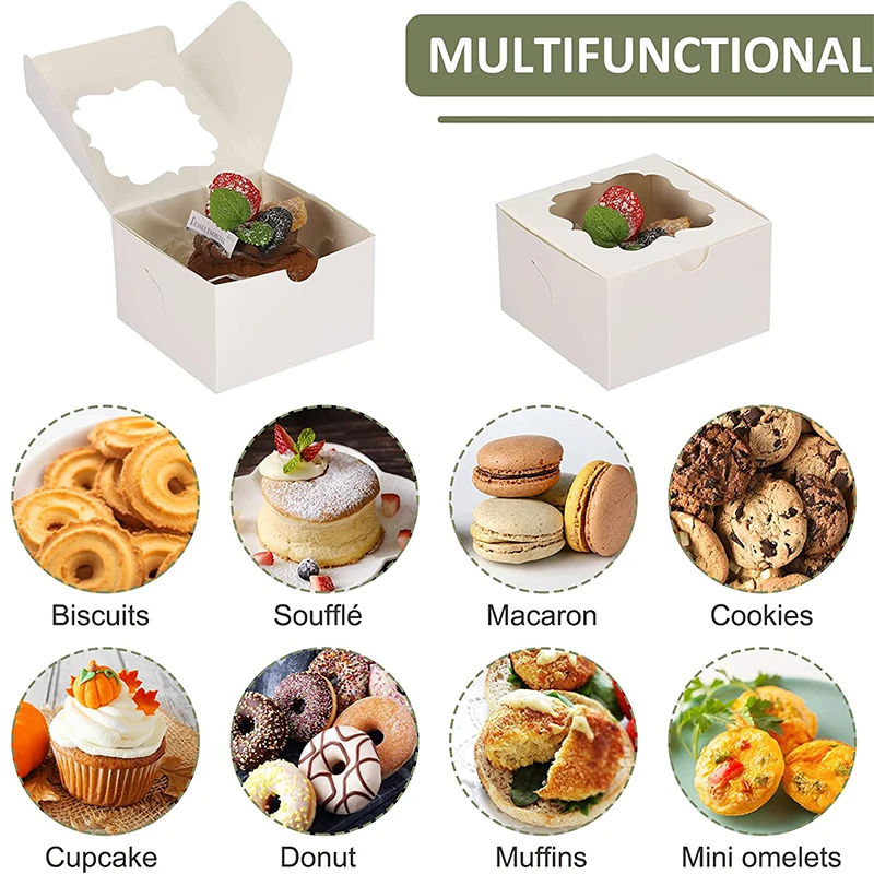 15/30Pcs Cake Bakery Boxes for Desserts & Pastries