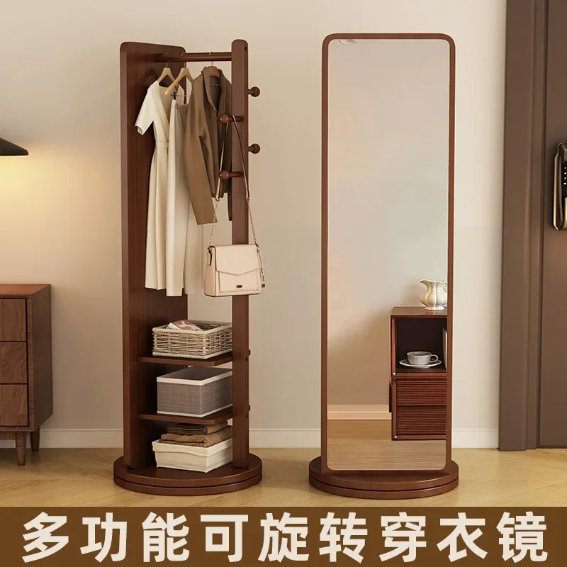 مرآة كاملة الطول، مرآة قابلة للدوران، خزانة مرآة من الأرض إلى السقف، لا تشغل منطقة معطفًا قابل للإزالة #2