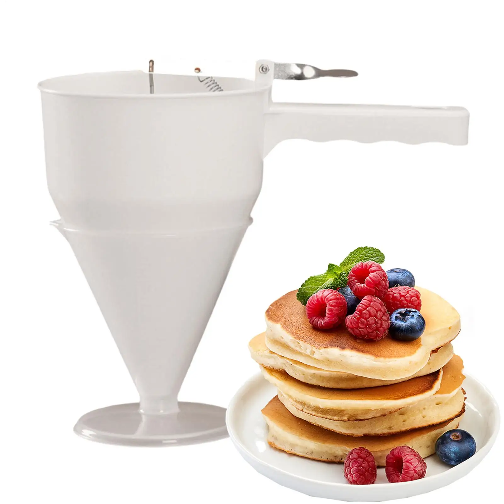 Muffin Batter Dispenser 1200ml Funnel Baking Tool With Base Pancake Mix Dispenser Suitable For Pancakes, Cupcakes