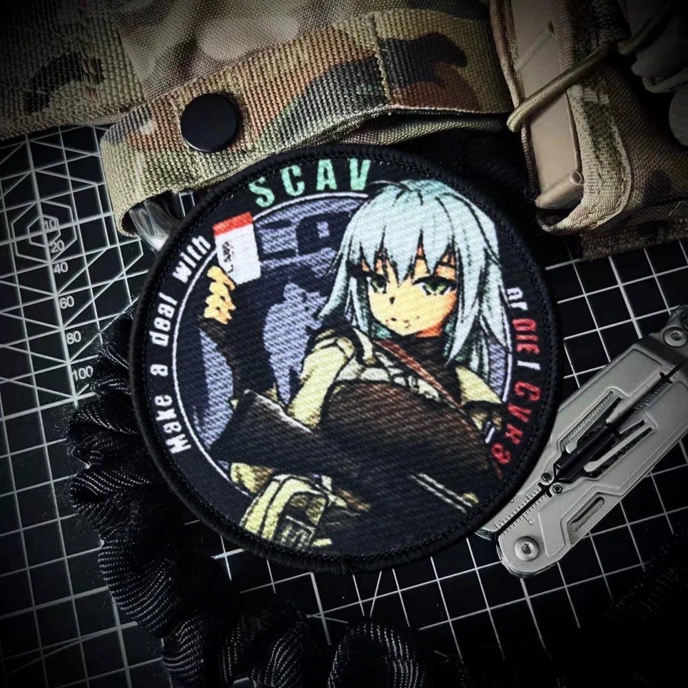 

Armed Shipyard CAVA Girl Tactical Morale Badge Printed Armband Patch Hook Loop Military Patches Backpack Sticker for Clothing