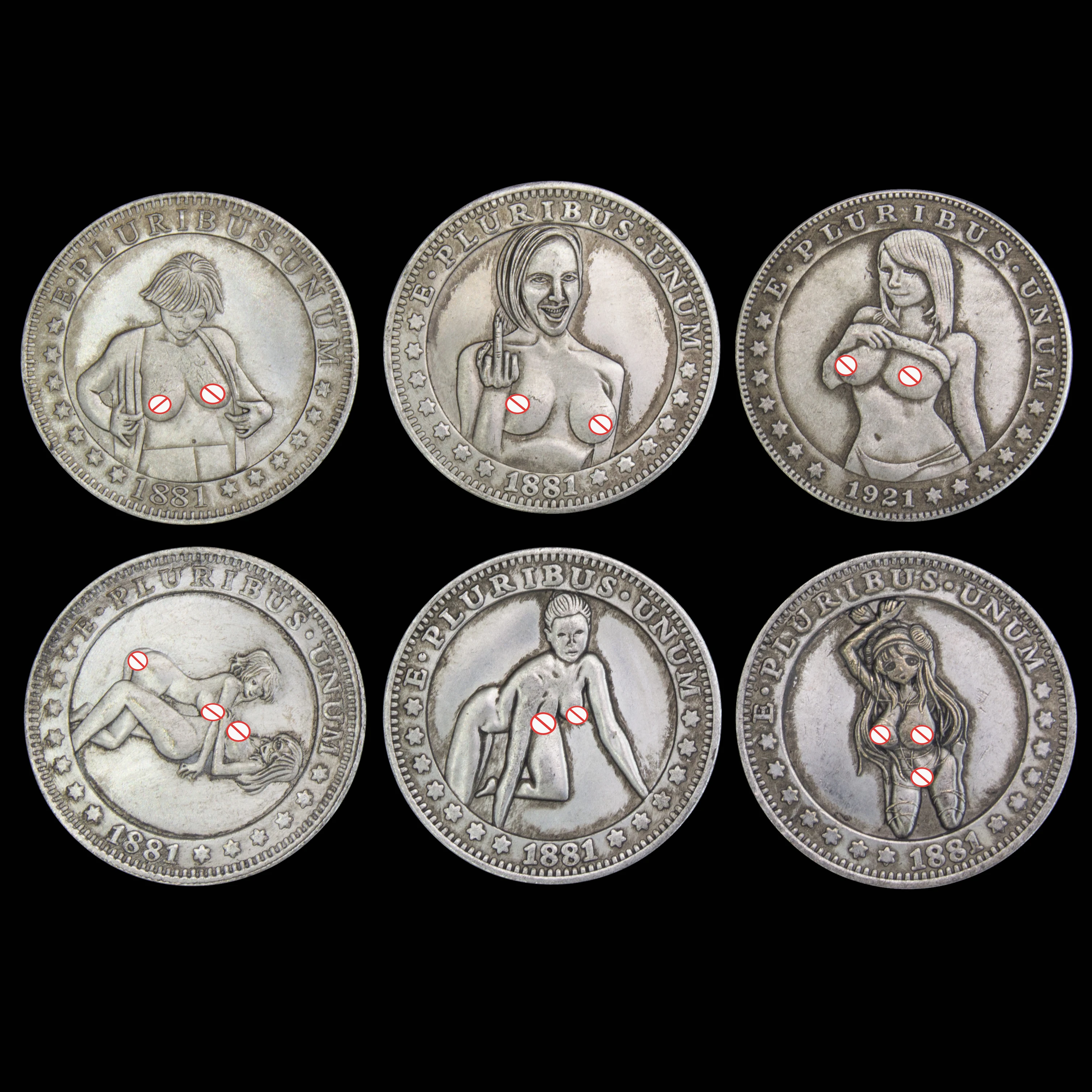 Sexy Beauty Hobo Coin，Uniform Temptation Homebody Collect Anime Coins，Pub Encounter Surprise Gift，Sexy Woman Portrait Coin