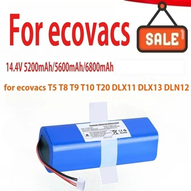 

6800mAh Battery Replacement For ecovacs T5 T8 T9 T10 T20 DLX11 DLX13 DLN12 X1 for Deebot Ozmo Sweeping robot battery