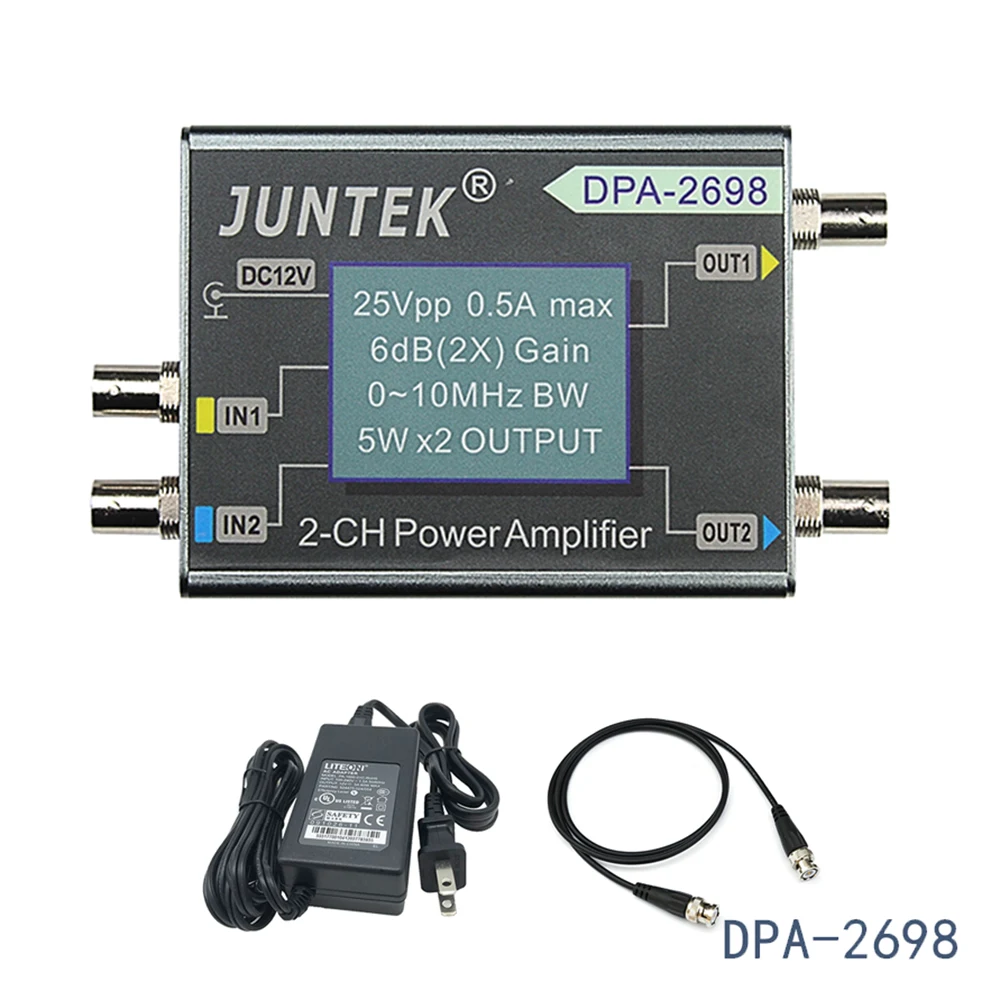 

JUNTEK DPA-2698 High Power Dual Channel DDS Function Signal Generator Power Amplifier DC Power Amplifier 10MHz Signal Generators