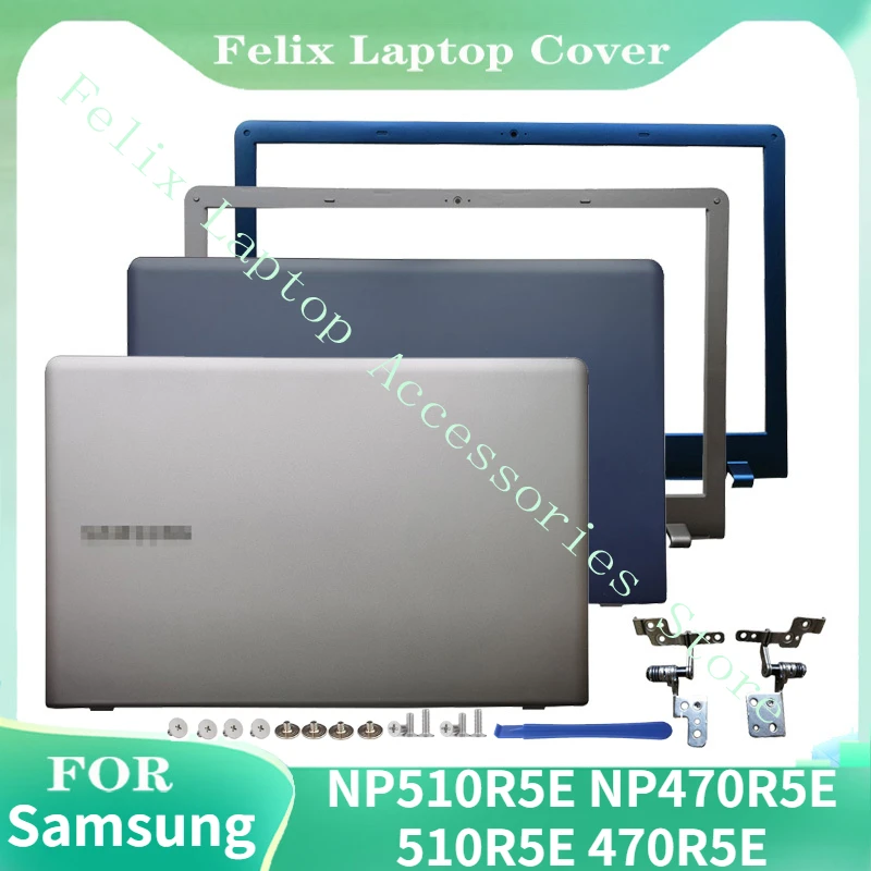 

New Top Case For Samsung NP510R5E NP470R5E 510R5E 470R5E LCD Back Cover /Front Bezel/Hinges Laptop Housing Cover Case Plastic