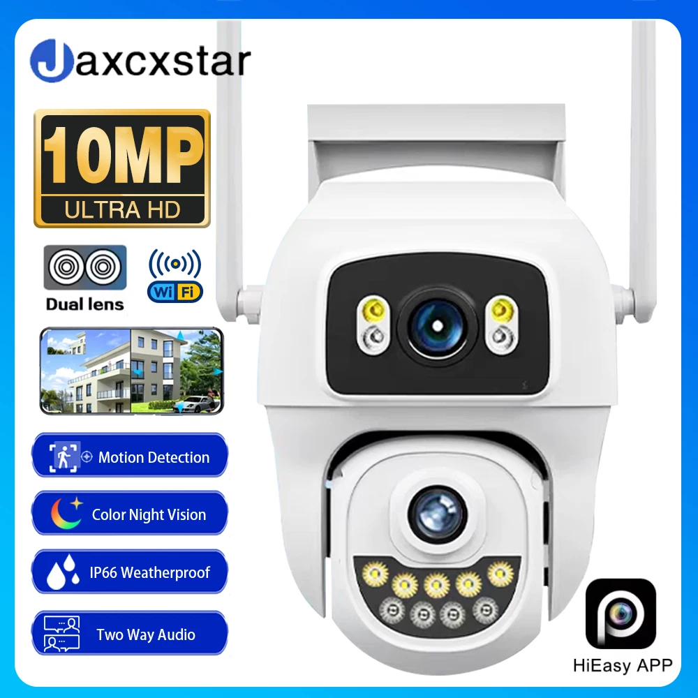 

10MP 5K WiFi Dual Lens Outdoor AI Human Detection CCTV Two-way Audio Email Alerts and HiEasy App