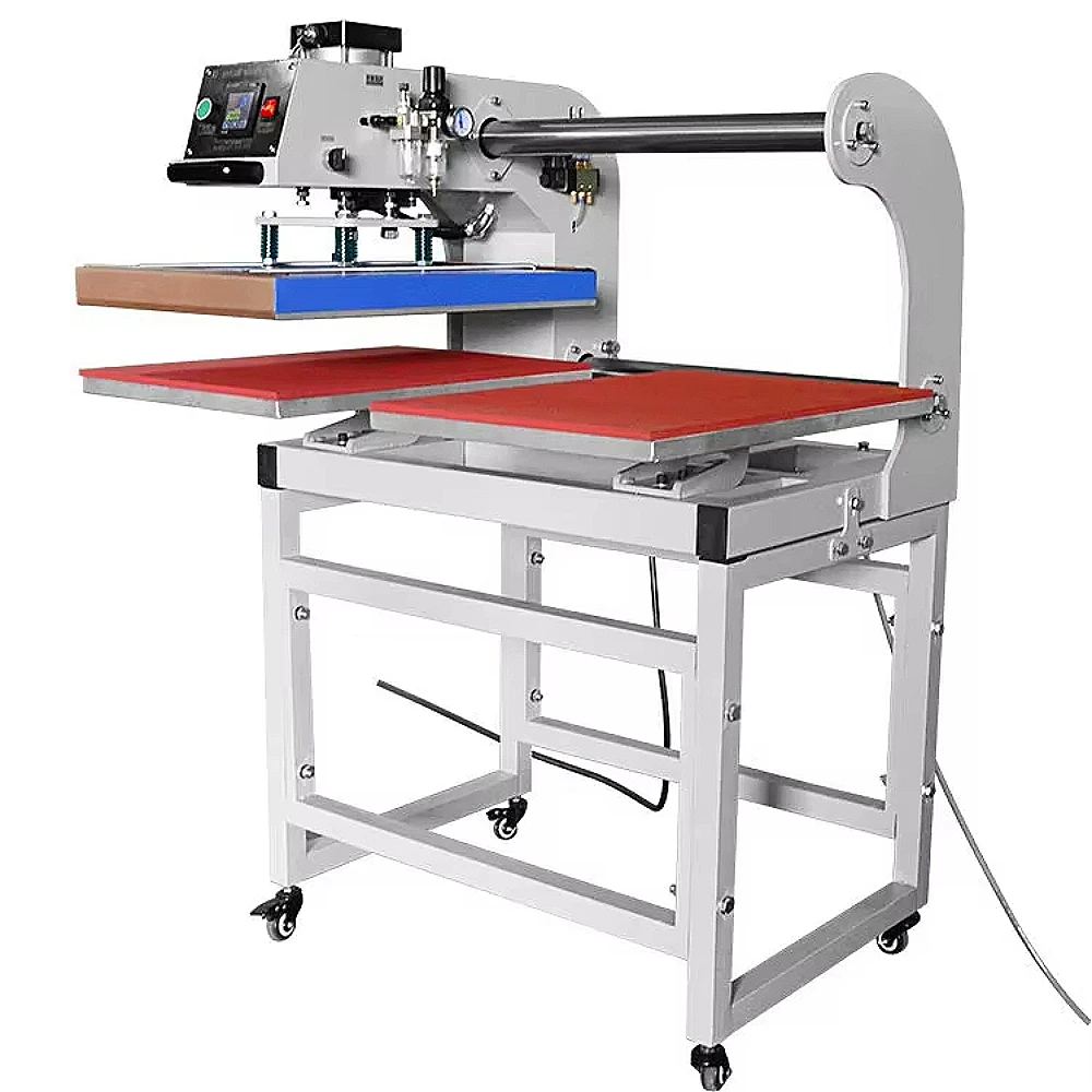 40x60cm Pneumatic Dual Station Heat Press Machine With LCD Control for High-Speed DTF & Sublimation Transfer on T-Shirts