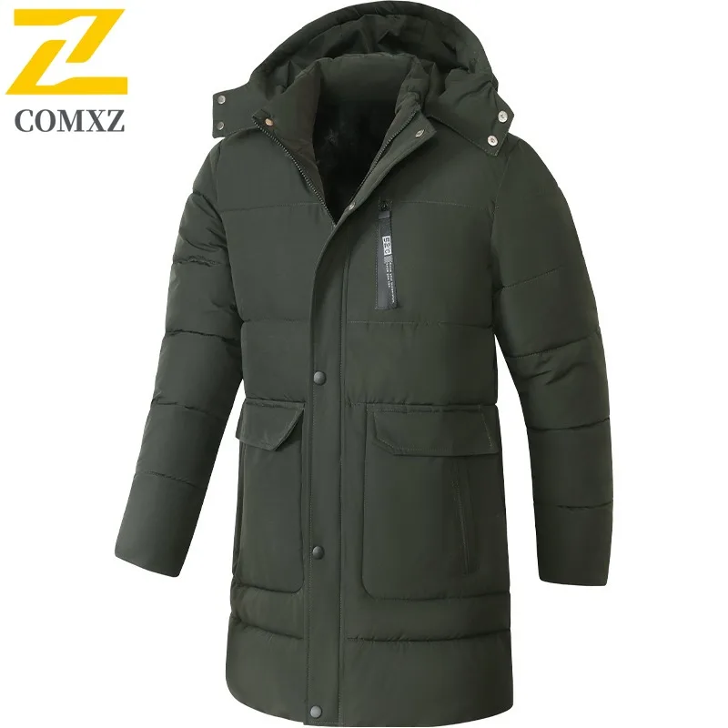 2025 ​Men Thickened long Cotton Jacket American Style Winter Warm Oversized Puffer Coat Streetwear Outdoor Casual Sport Outwear​