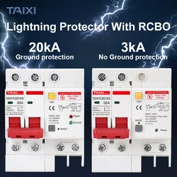 Residual Current Circuit Breaker RCD RCBO RCCB Main Switch With Surge Protector Earth Lightning Protection Leakage Protector
