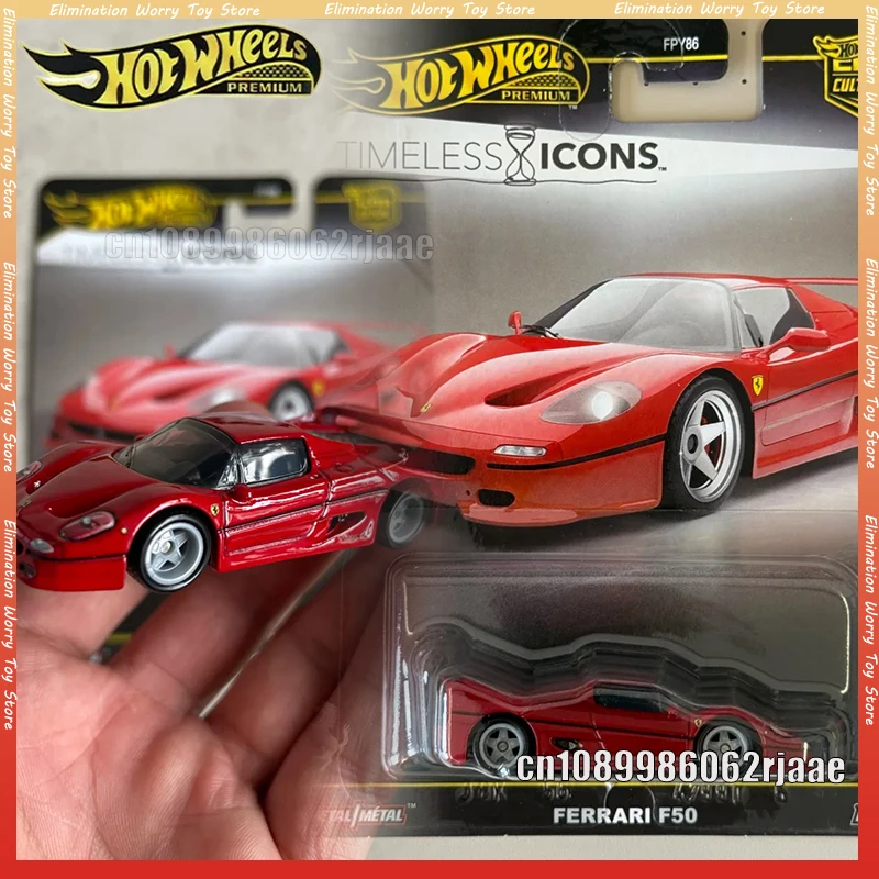 

Hot Wheels PREMIUM Ferrari F50 Gold Label Car Culture Classic Diecast Car Metal Base Rubber Tires With Protective Case