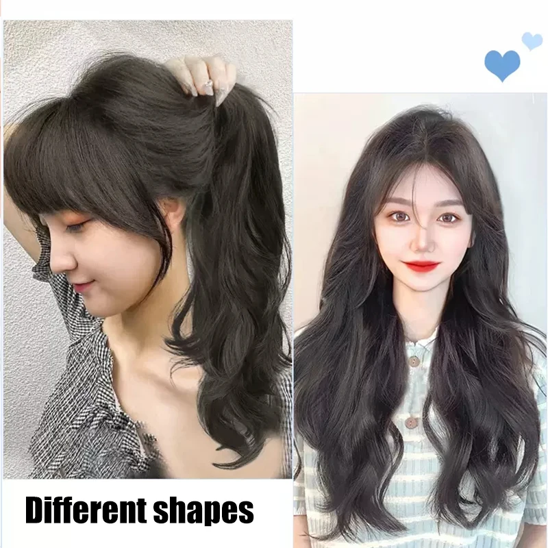 PAGEUP Synthetic Women\'s V-Shaped Long Hair Extension Wig high Layered Hair Extension Hair Pad Fluffy Top Increase Hair Volume