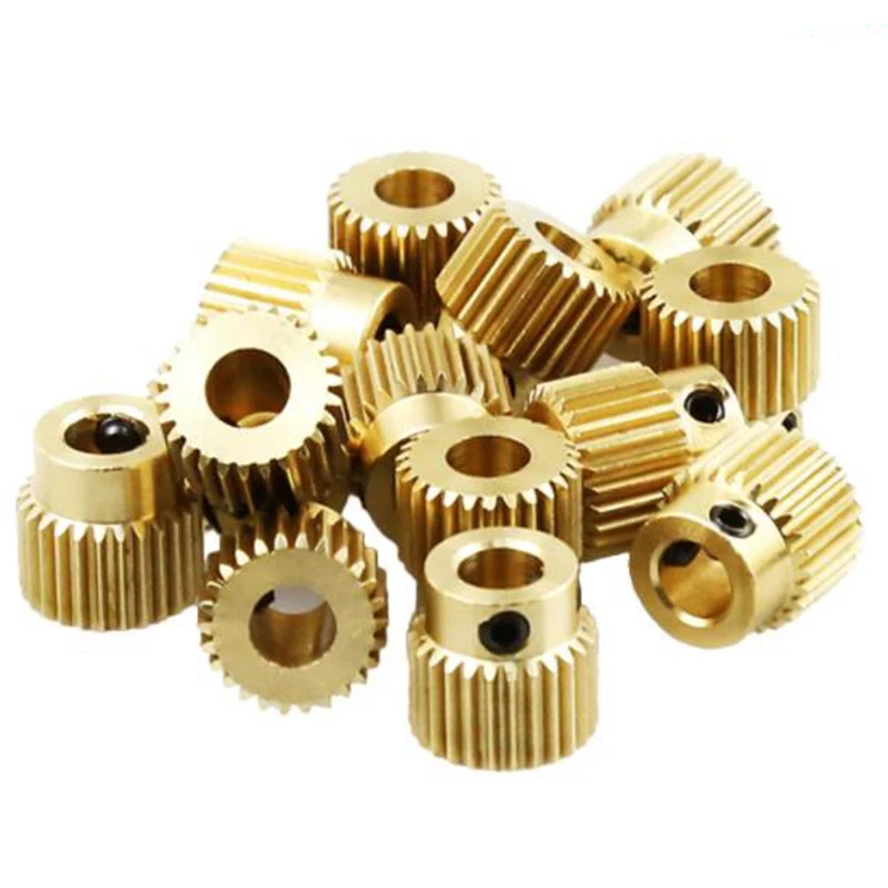 12PCS Mk7 MK8 Extrusion Gear 26 Tooth Teeth Brass Drive Gear Feeding Gear Wheel for Anet A8 CREALITY 3D Printer Extruder