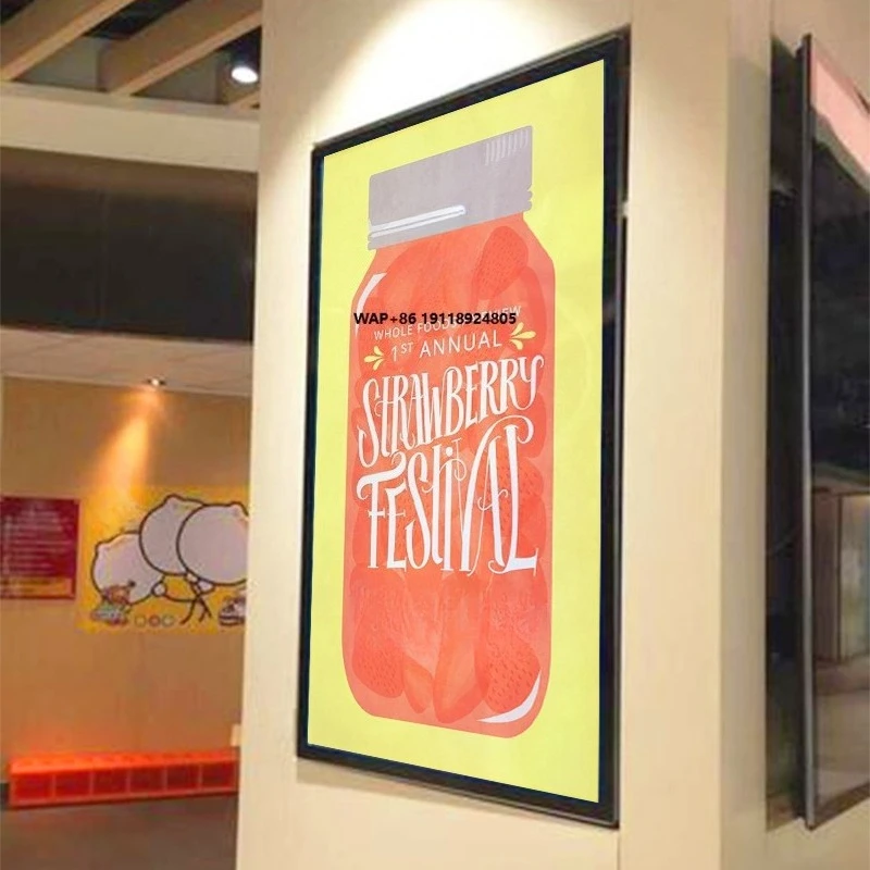 Outdoor Advertising LED Light Box Aluminum Frame Tempered Glass for Restaurant Cinema Marketing Subway Use Ad LCD Poster Frame
