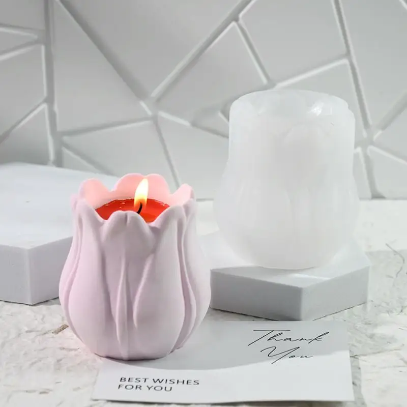 3d Tulpe Silikon form DIY Blume Aroma therapie Gipsform handgemachte Geschenk Seife Kerze Herstellung Lieferungen