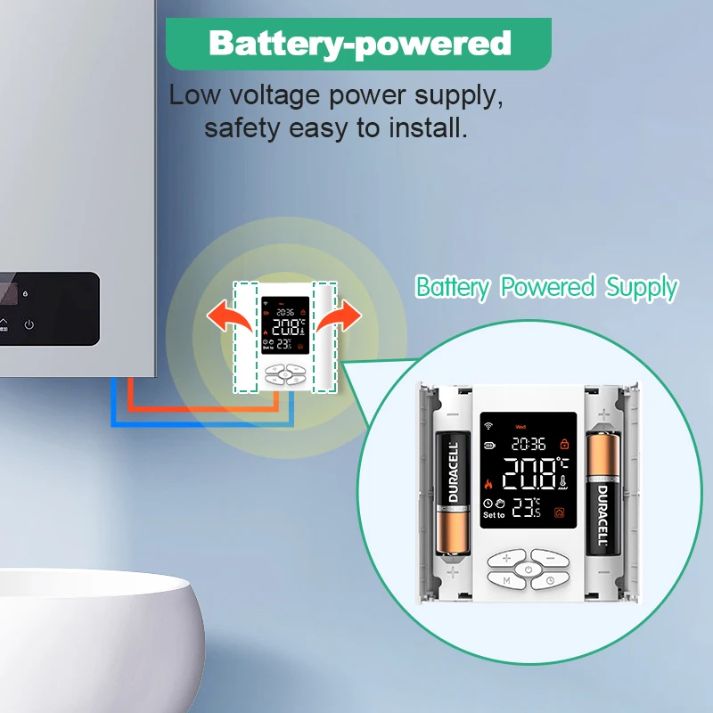 Tuya Zigbee Thermostat Smart Boiler Thermostat Battery Power Water Gas Boiler Digital Heating Controller Alexa Google Home Alice